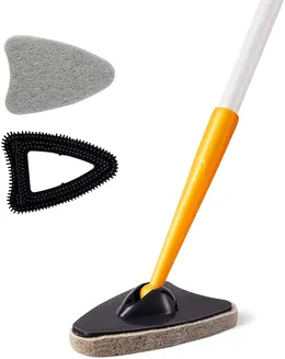 Product image of Tub Tile Scrubber Brush with Pole and Scouring Pads