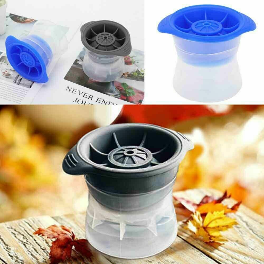 Main product image of 2pcs Silicone Ice Sphere & Cube Molds, 1AU, Gray Blue