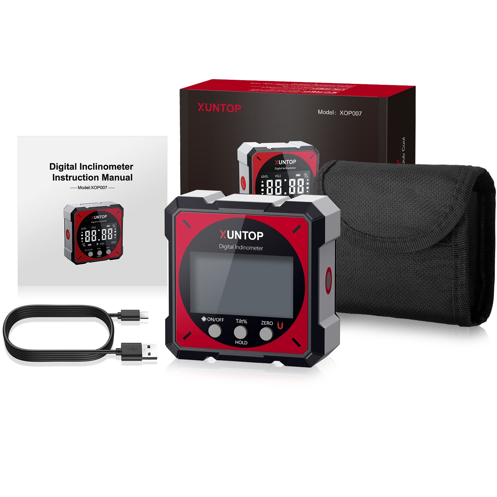 Main product image of Digital Angle Finder with Magnetic Base, LCD Display, and Laser Level