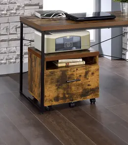 Product image of Weathered Oak & Black Finish File Cabinet