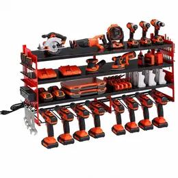 Product image of Wall-Mounted Electric Tool Storage Rack with 4-Hole Charging Station