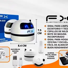 Product image of Desktop Vacuum Cleaner with Nylon Brush Head and Built-in Dustbin