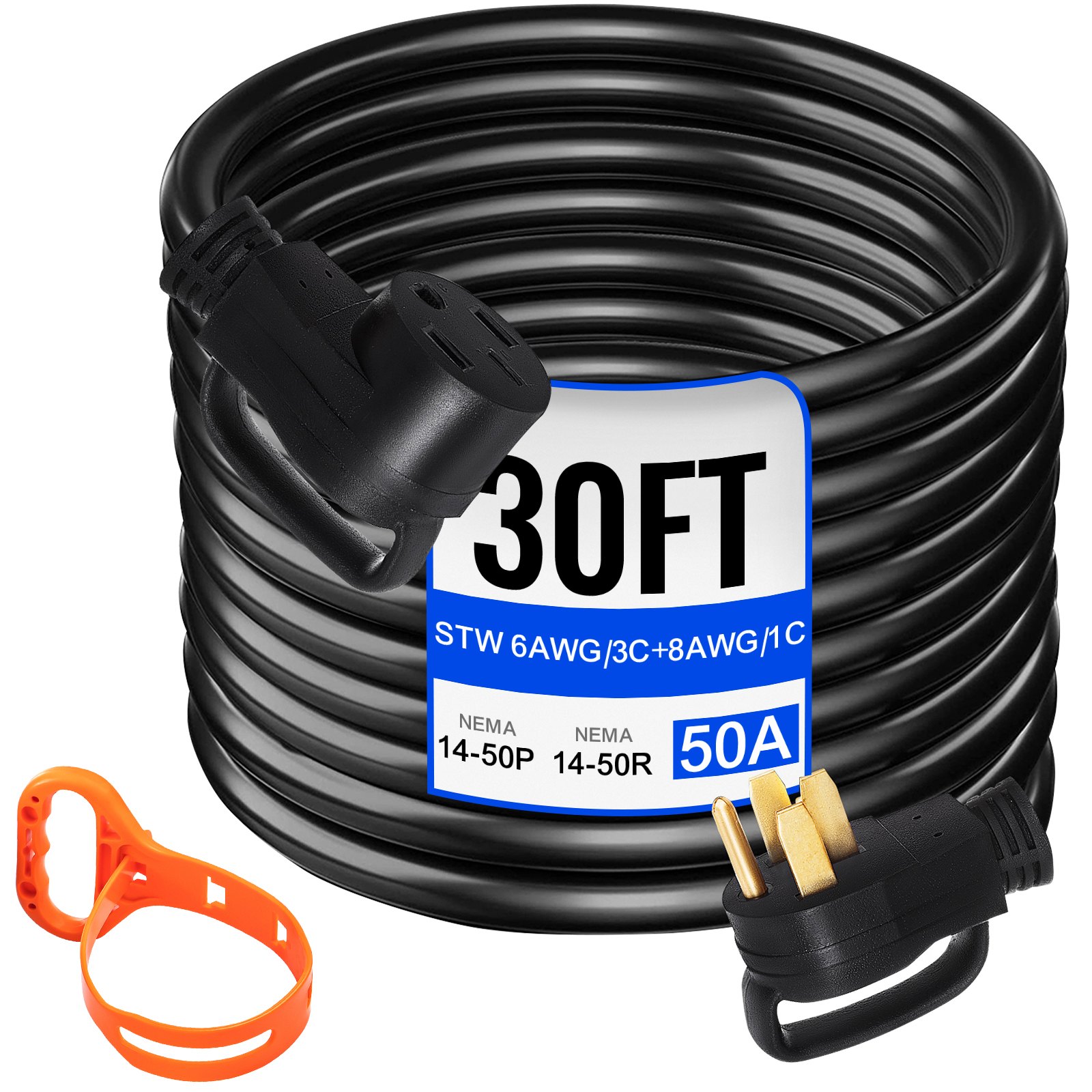 Main product image of RV Power Extension Cord, 30 ft, 50 Amp, 125/250V, Heavy Duty