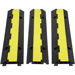 Product image of 3-Piece Rubber Cable Protector Ramp, 2 Channels, 12000 lb/axle, Hinged Lid