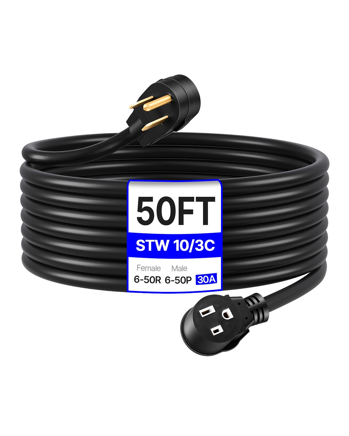 Main product image of VEVOR 30A 15M Welding Extension Cable, NEMA 6-50P, 10/3 AWG, 250V, STW, Outdoor