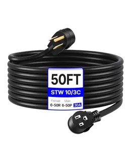 Product image of VEVOR 30A 15M Welding Extension Cable, NEMA 6-50P, 10/3 AWG, 250V, STW, Outdoor