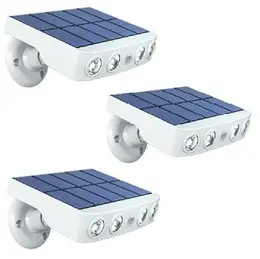 Product image of 3-Pack LED Solar Flood Lights with Motion Sensor, White and Warm White
