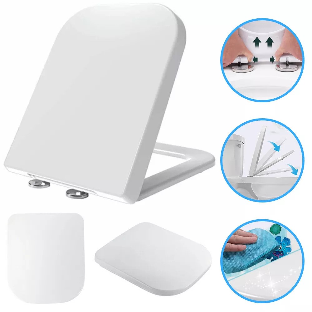 Main product image of Adjustable Heavy Duty Square Toilet Seat, Soft Close, Quick Release, Anti-Bacterial