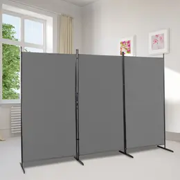 Product image of 6FT Trifold Gray Polyester Screen with Carbon Steel Frame and Plastic Feet