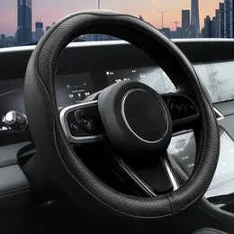 Product image of Microfiber Leather Steering Wheel Cover, 14.5-15 Inch, Black
