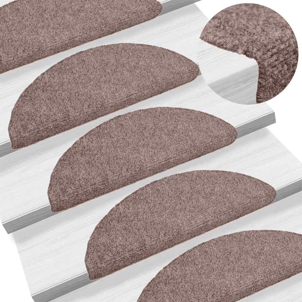 Main product image of Semicircular Self-Adhesive Stair Treads, 15 Pieces, Light Brown