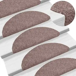 Product image of Semicircular Self-Adhesive Stair Treads, 15 Pieces, Light Brown