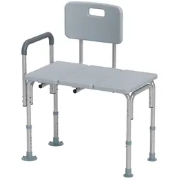 Product image of 6-Level Adjustable Aluminum Bath & Shower Transfer Bench with Armrest & Backrest