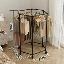 Product image of 360-Degree Rotating Rolling Clothes Rack with Wheels