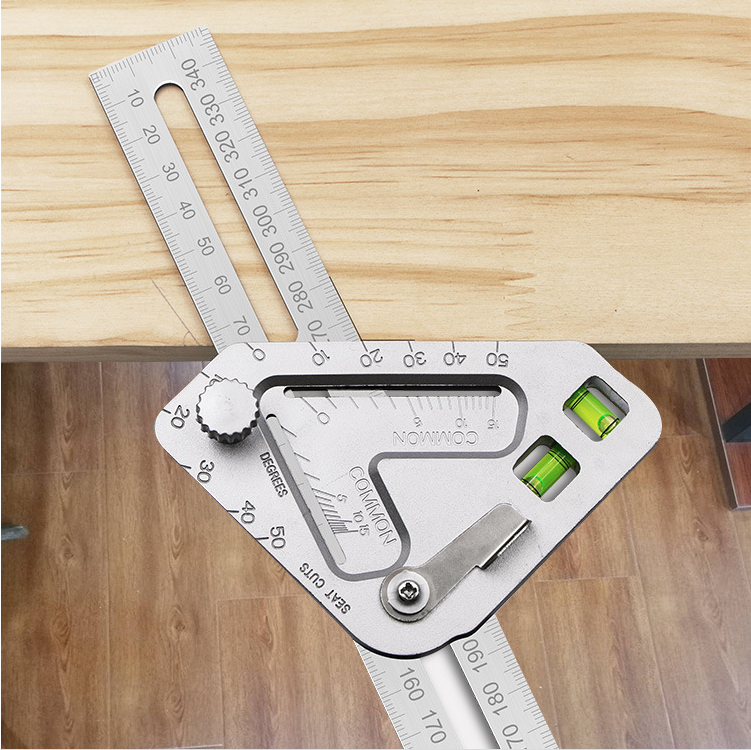 Main product image of Triangular Woodworking Angle Ruler with Level