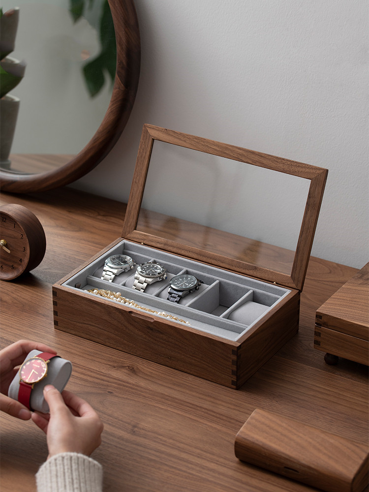Main product image of Solid Wood Watch Storage Box with Display Stand