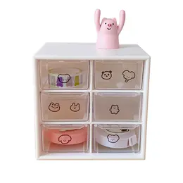 Product image of Red 6-Drawer Desktop Storage Box for Small Parts