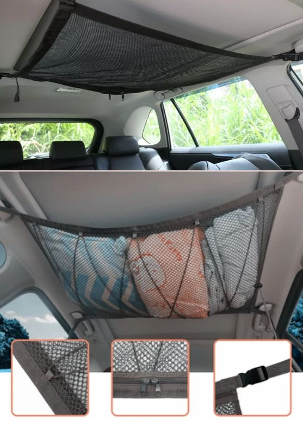 Main product image of Double-Layer Vehicle Ceiling Mesh Storage Bag