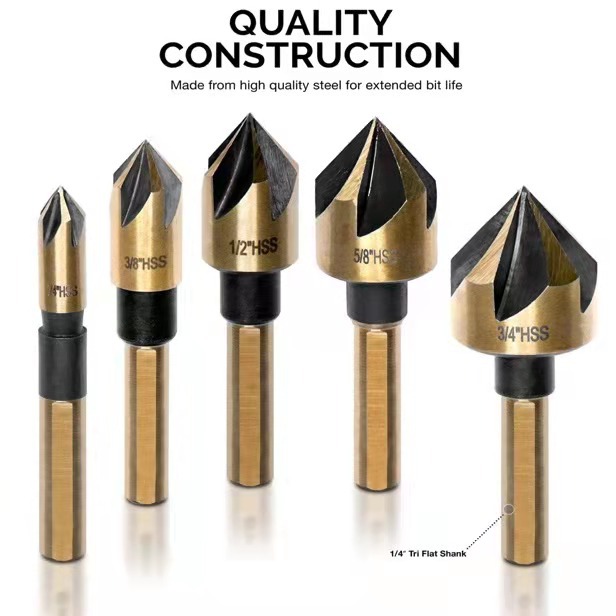 Main product image of 5-Piece 82-Degree 5-Flute Chamfering Tool Set, 4341