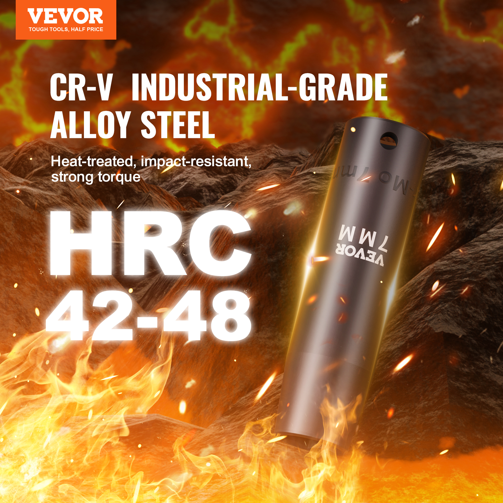 Main product image of VEVOR 34-Piece Metric 8-36mm 6-Point Cr-MO Deep Impact Socket Set