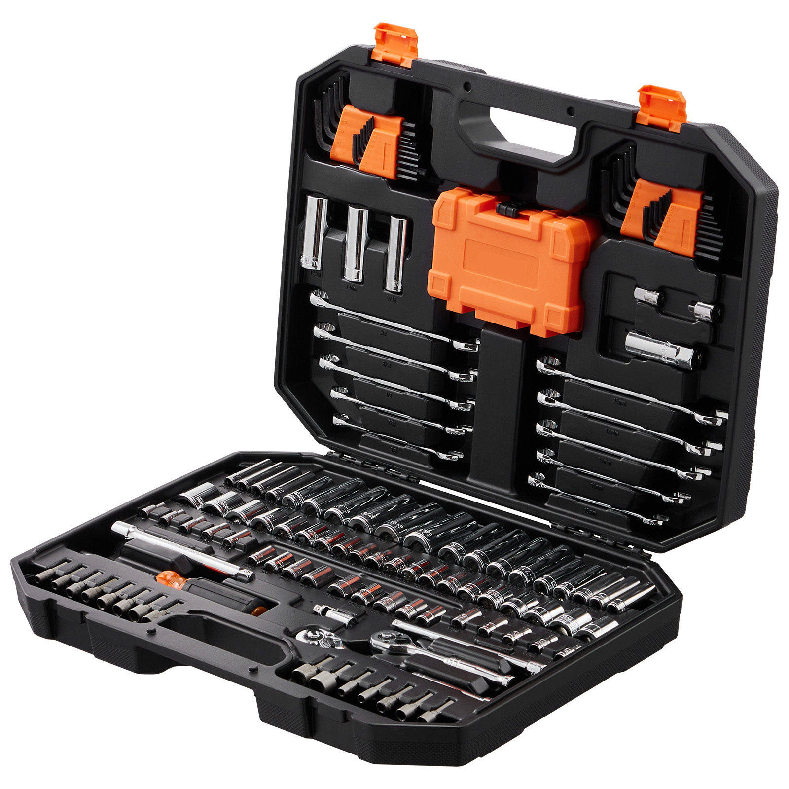 Main product image of VEVOR 145 Pc SAE/Metric Mechanics Tool Set with Deep/Standard Sockets, Wrenches, Case
