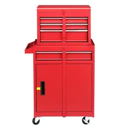 Product image of 4-Drawer Steel Service Tool Cart, Red, 330 lb Capacity, with Lock