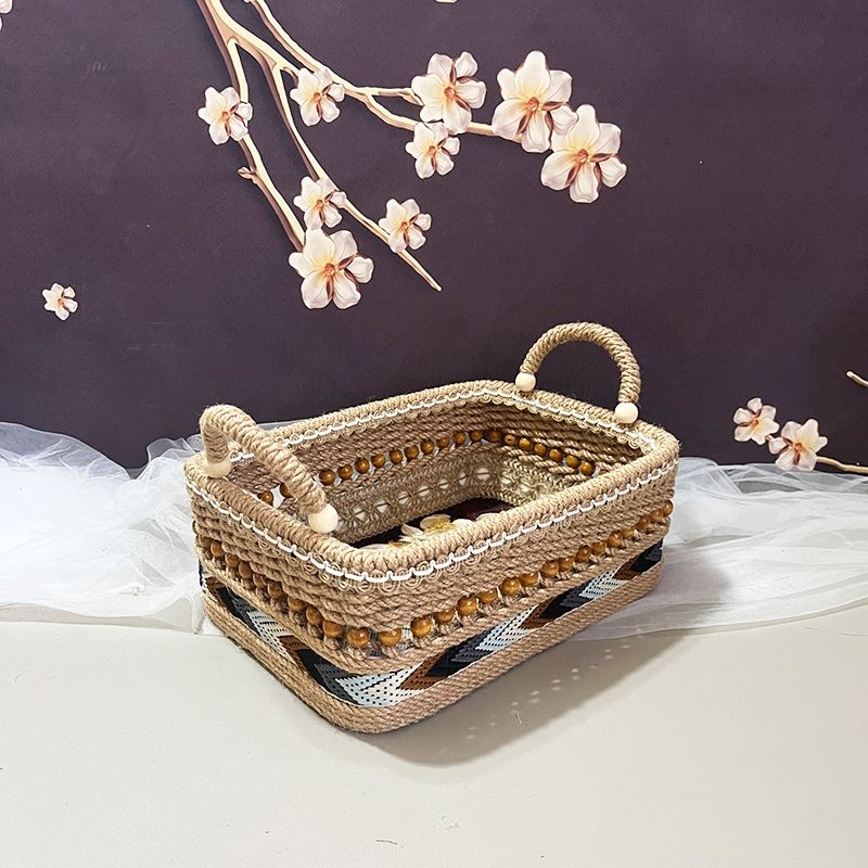 Main product image of Hand-woven Storage Basket, Retro American Oil Painting Style