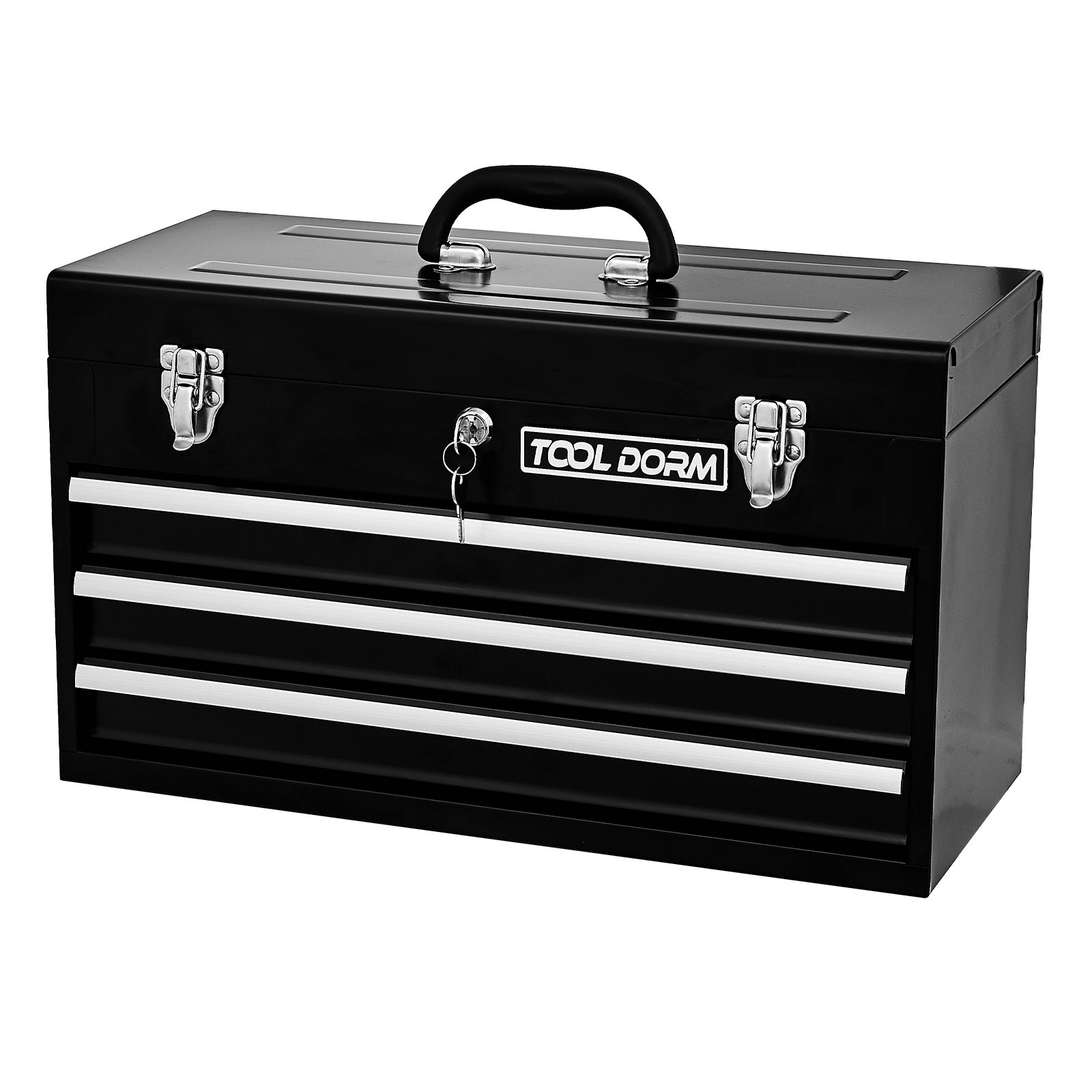 Main product image of 20.3in Steel Tool Box, 2-4 Drawers, Cylinder Lock, Black/Red