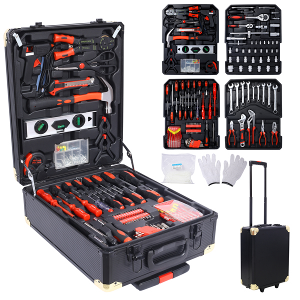 Main product image of 969 Piece Household Tool Set with 4-Drawer Rolling Tool Box