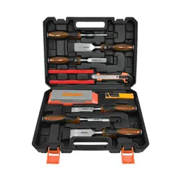 Product image of 11 Piece Rubber Handle Woodworking Chisel Set