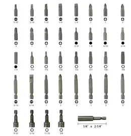 Product image of 37 Piece Impact Screwdriver Bit Set, Torx, Phillips, Nut Drivers