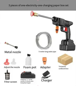 Product image of Cordless Electric Car Washer, 2 Batteries, Charger, 13L Bucket