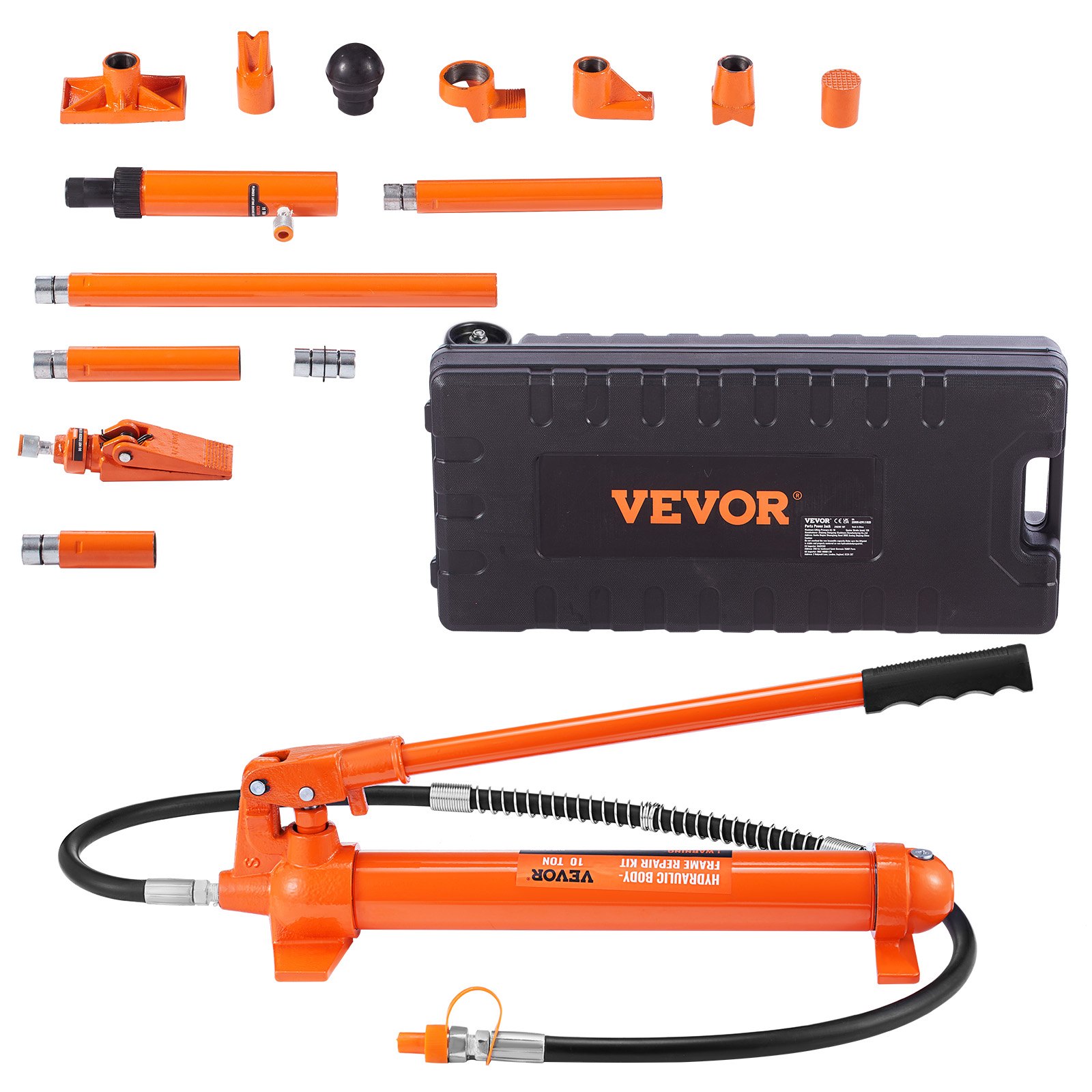 Main product image of 10 Ton Hydraulic Porta Power Kit with 4.6 ft Hose and Storage Case
