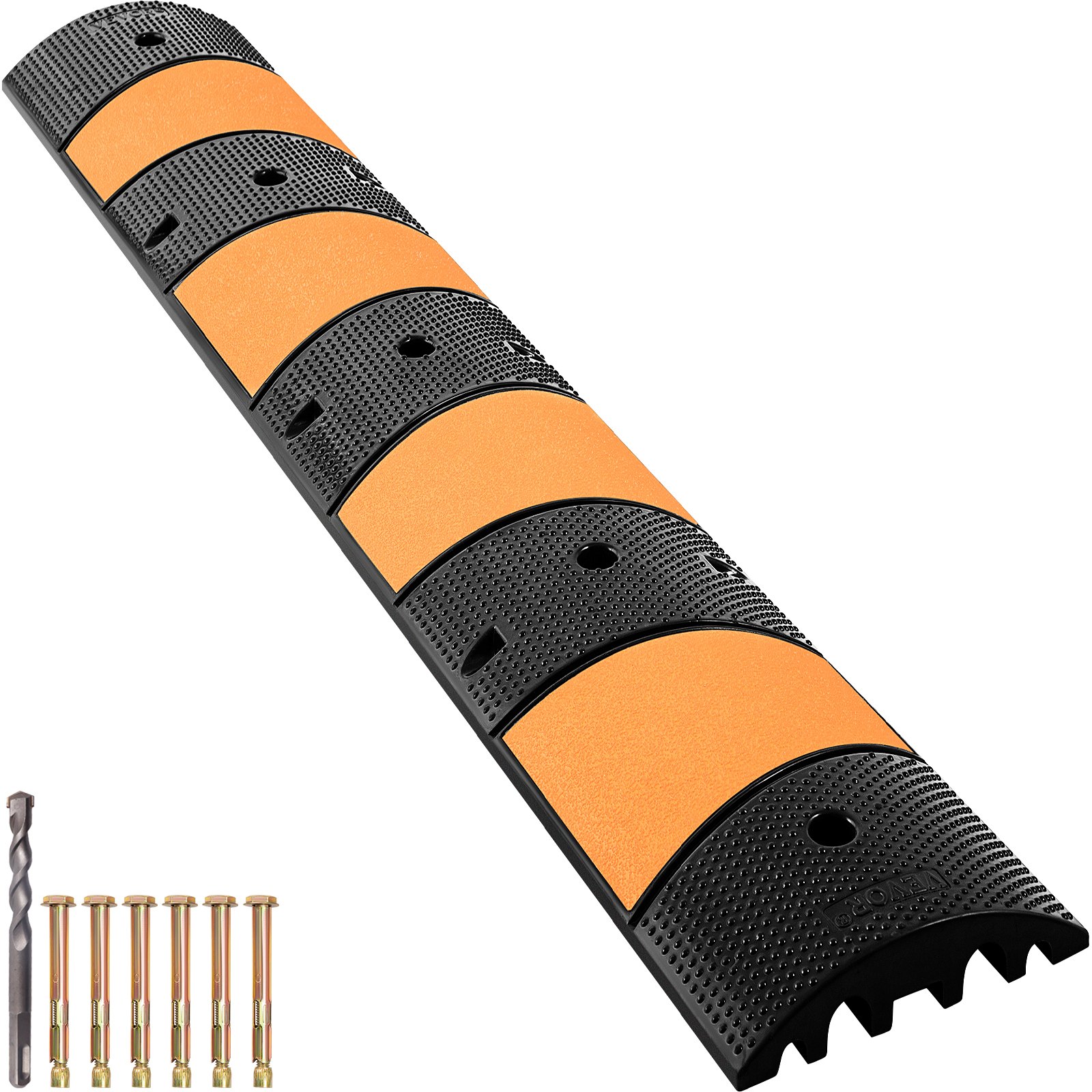 Main product image of Modular Rubber Speed Bump, 2-Channel, 72.8 x 12.2 x 2.2 in., 22000 lb.