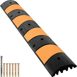 Product image of Modular Rubber Speed Bump, 2-Channel, 72.8 x 12.2 x 2.2 in., 22000 lb.
