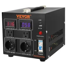 Product image of 2000W Voltage Converter Transformer, 110V/220V Step Up/Down, US/EU Outlet, USB