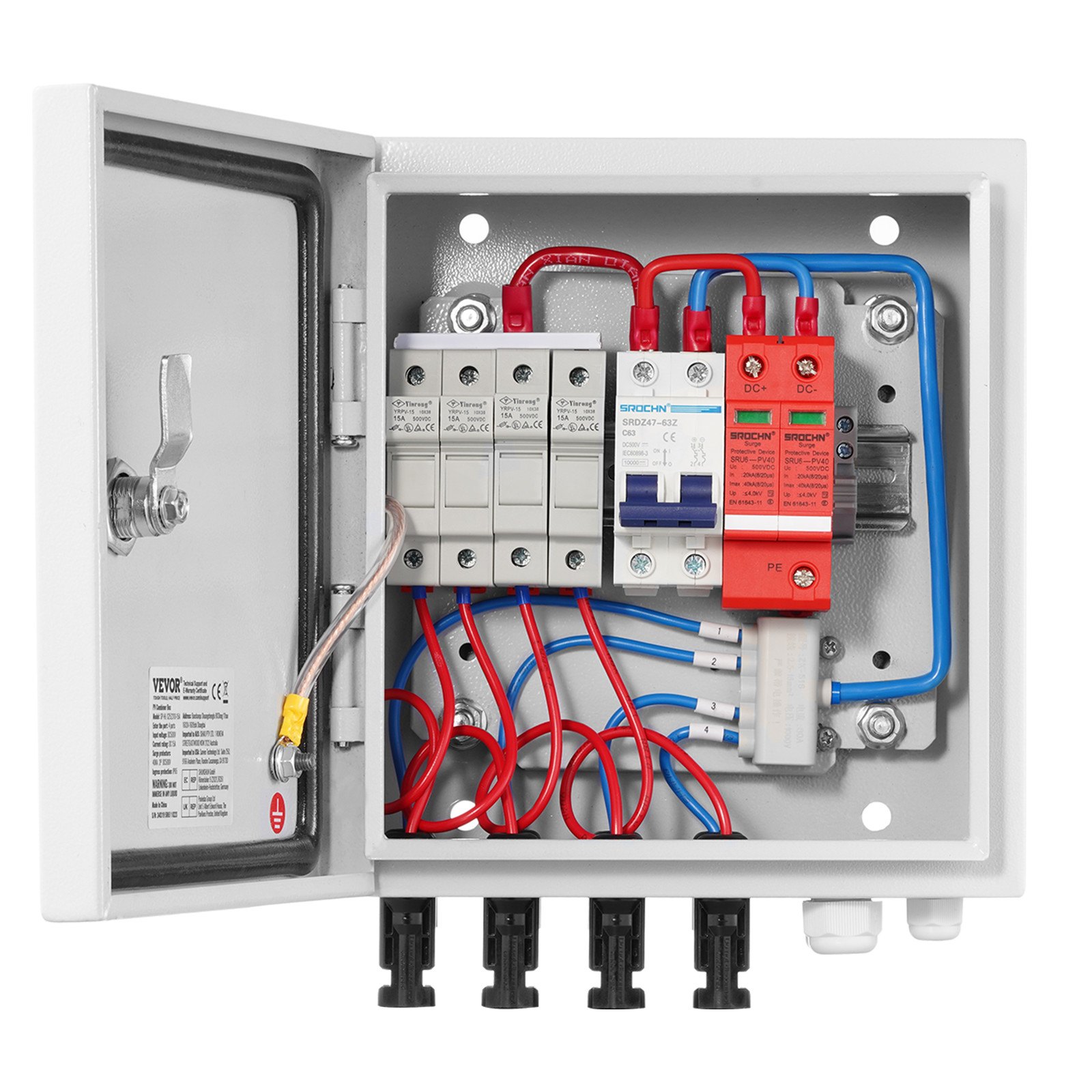 Main product image of Solar PV Combiner Box, 4 String, 15A, Steel Case, IP65