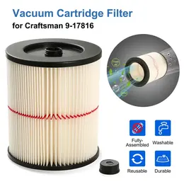 Product image of Cartridge Filter for Craftsman 9-17816 Wet/Dry Vacuums