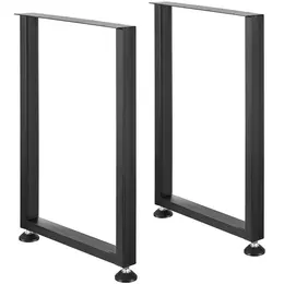 Product image of 28-inch Adjustable Square Steel Table Legs, 1000 lb Capacity, Set of 2, Black