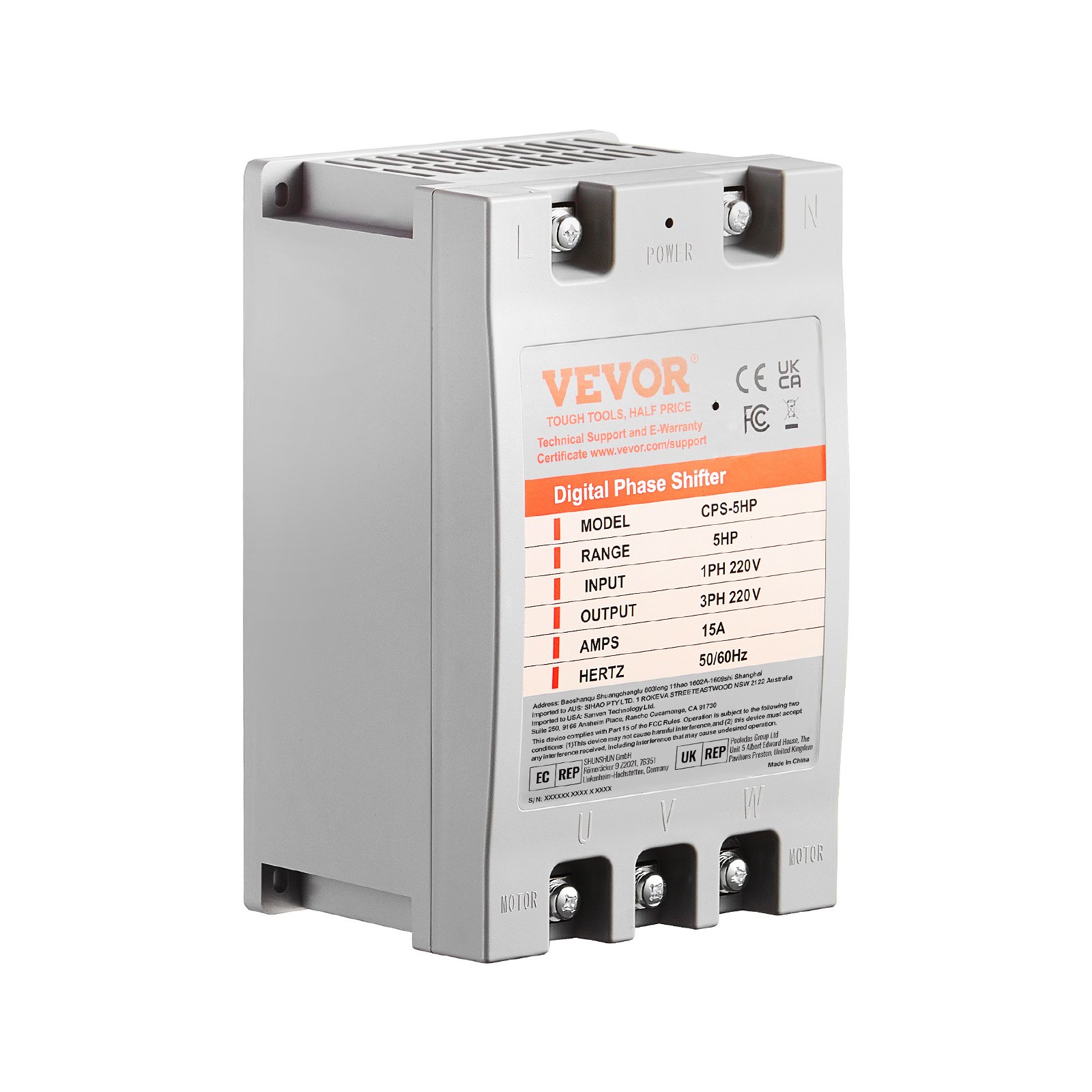 Main product image of 5HP 15A 220V Single Phase to 3 Phase Digital Converter