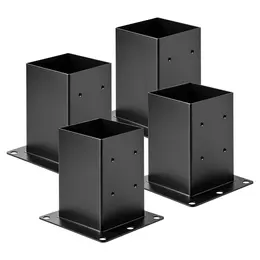 Product image of 6x6 Nominal Post Base Brackets, 5.6x5.6 Inch Inner, 4-Pack