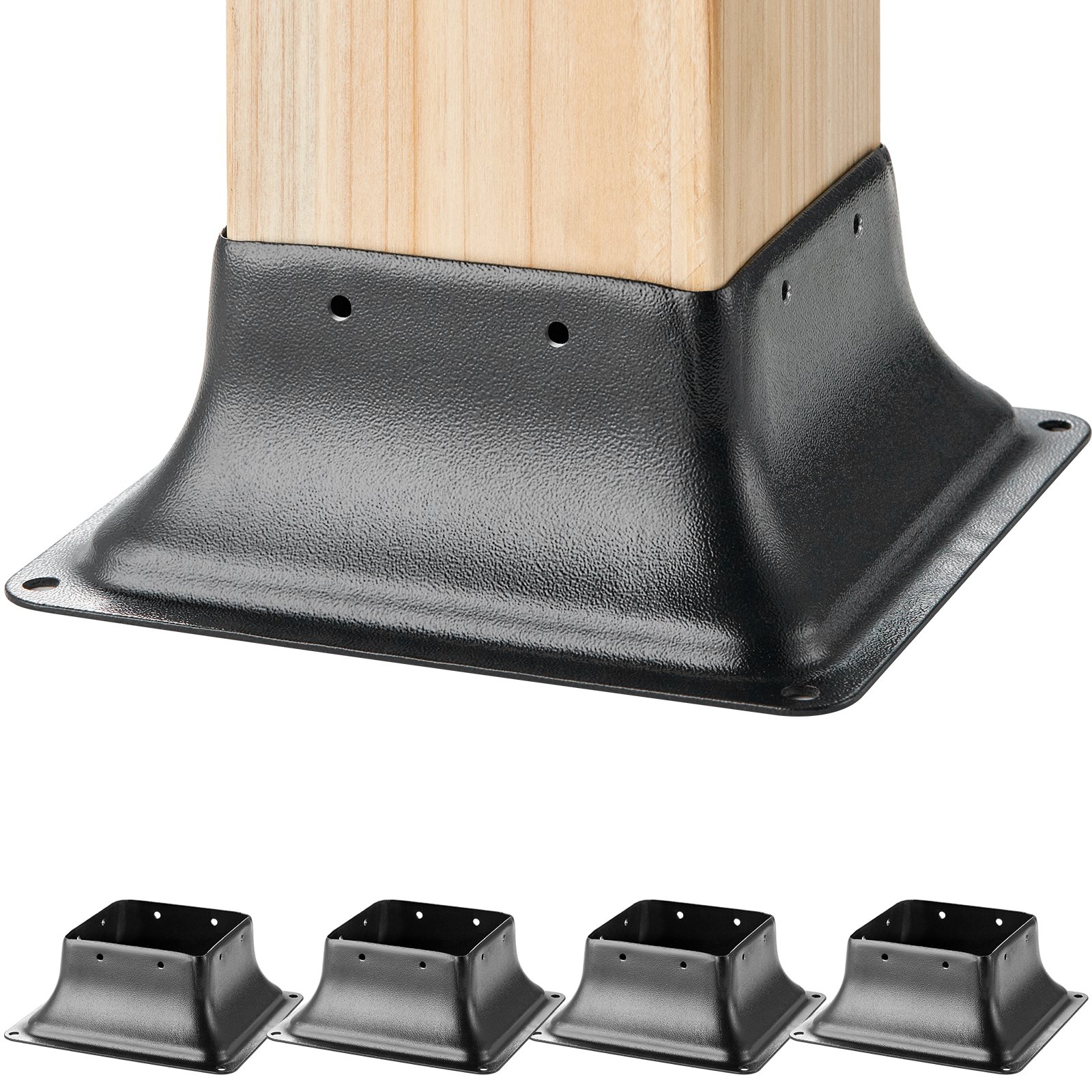 Main product image of 4x4 Post Base, Powder-Coated Steel, Internal 3.6x3.6in, 4-Pack