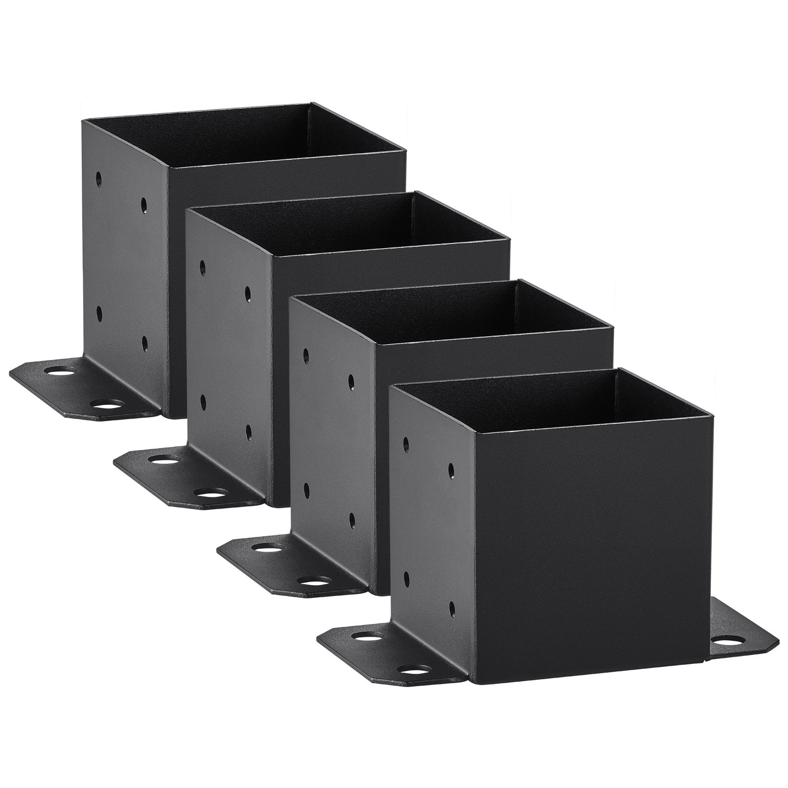 Main product image of 6x6 Post Base, 5.6"x5.6" Inner, Powder-Coated Matte Black, 4-Pack