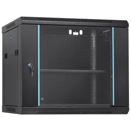 Product image of 9U Wall Mount Network Server Cabinet, 15.5'' Deep, 200 Lbs Max. Load Capacity, Locking Glass Door