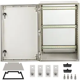 Product image of Fiberglass Electrical Box, NEMA 4X, IP66, 24x16x9 in., with Mounting Plate