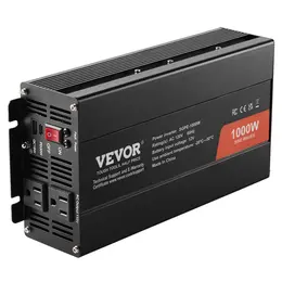 Product image of 1000W Pure Sine Wave Inverter, DC 12V to AC 120V, 2 AC, USB, Type-C, Remote