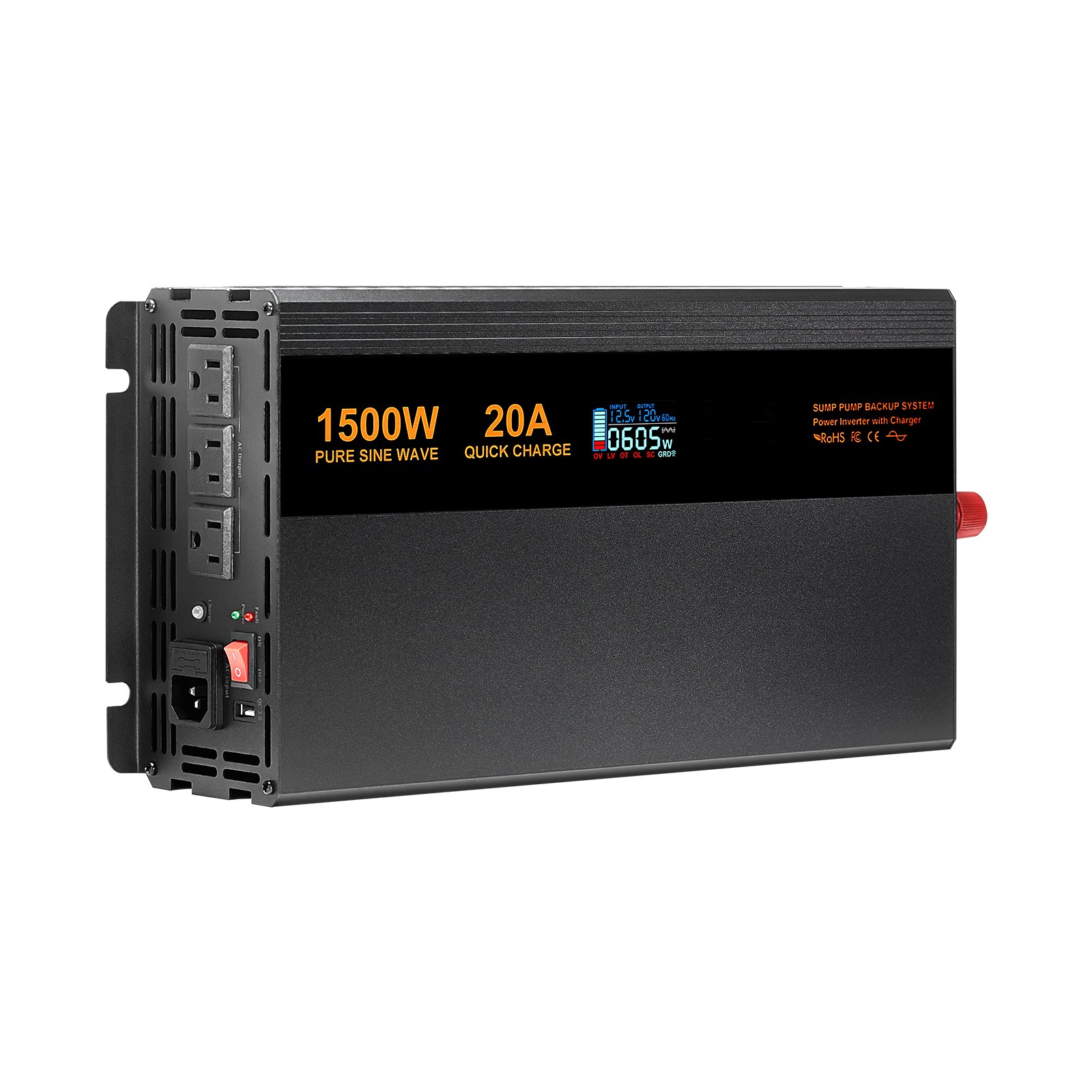 Main product image of Sump Pump Battery Backup System, 1500W, LCD Display Inverter