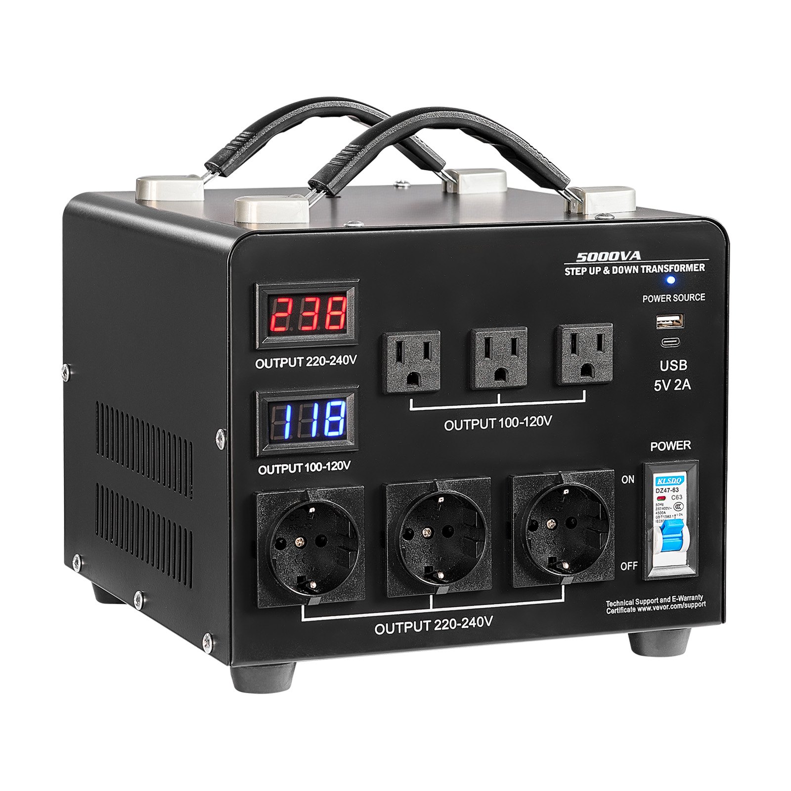 Main product image of Voltage Converter Transformer 5000VA, 110V/220V Step Up/Down