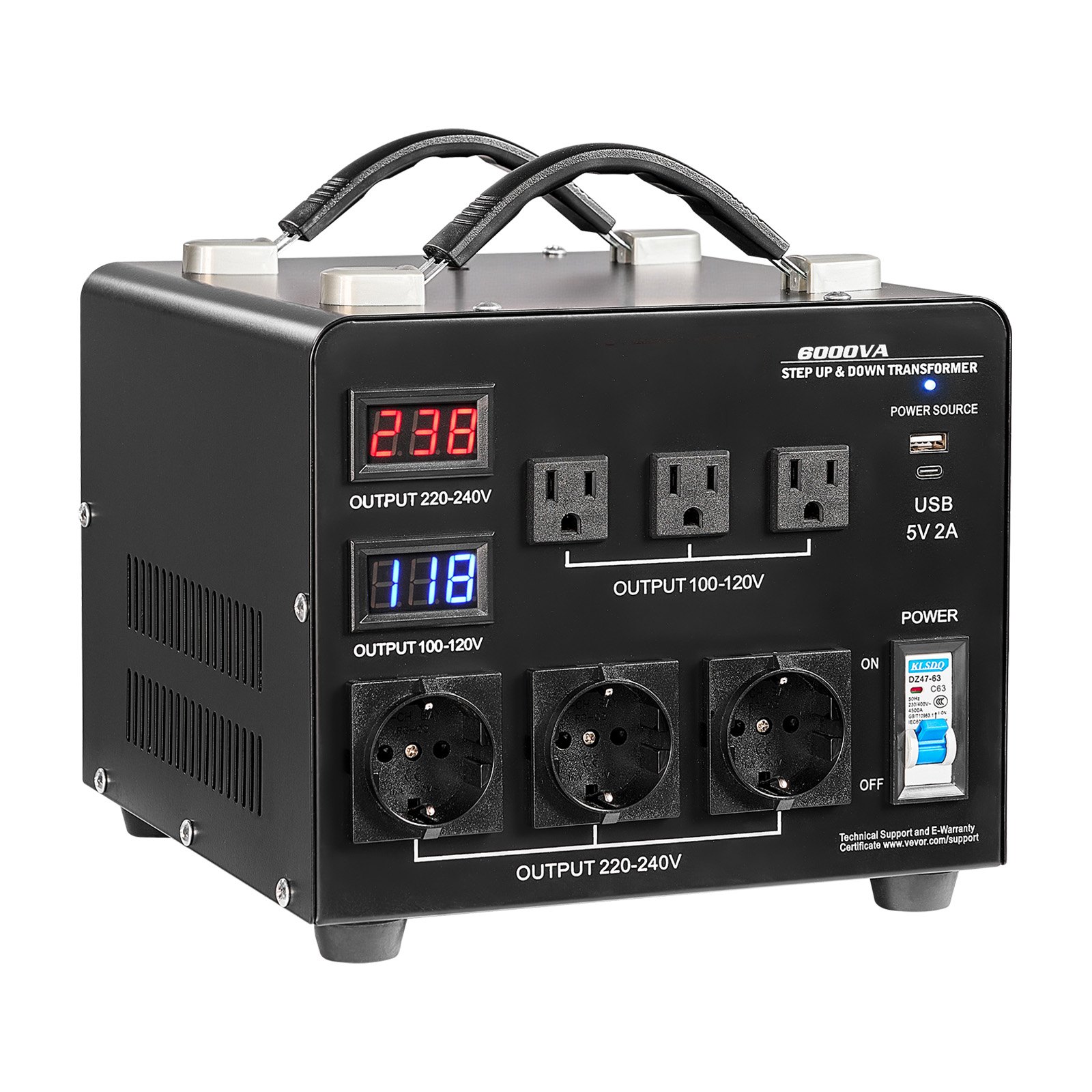 Main product image of Voltage Converter Transformer 6000VA Step Up/Down 110 To 220V/220 To 110V