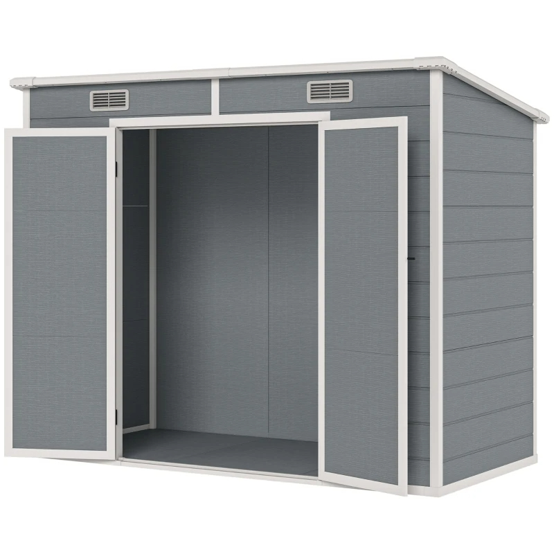 Main product image of Plastic Outdoor Storage Shed with Floor, Window, Lockable Doors, and Vents